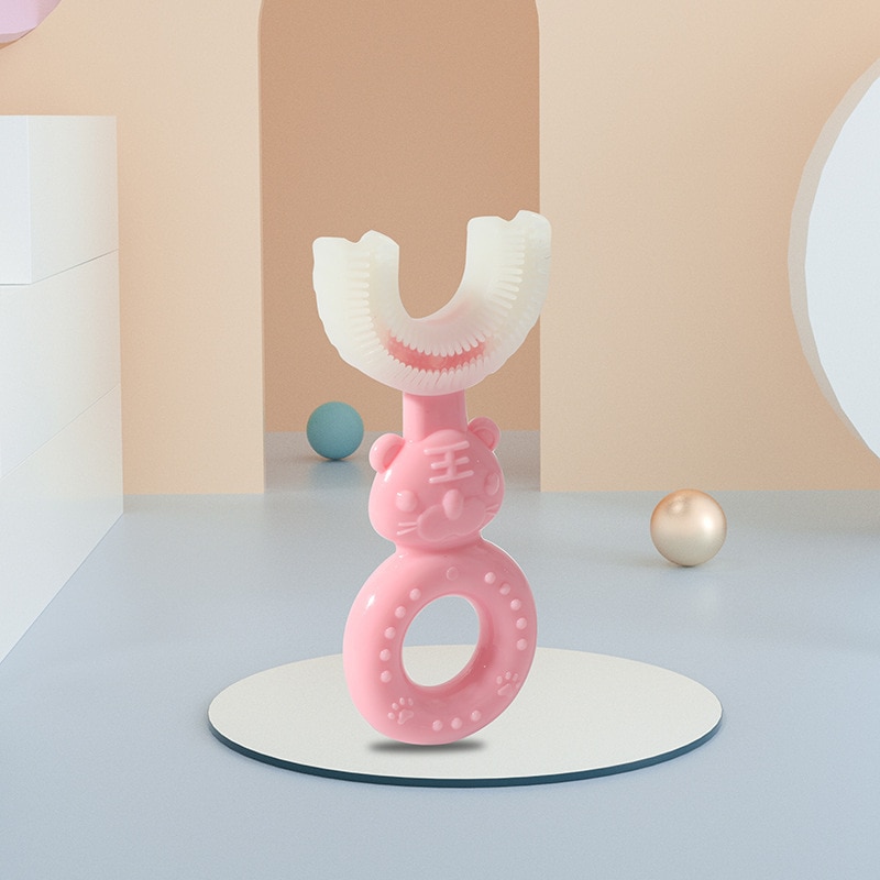 Baby Toothbrush 360 Degree Children's Teeth Oral Care Cleaning Brush U-shaped Soft Silicone Teethers Baby Toothbrush Newbor