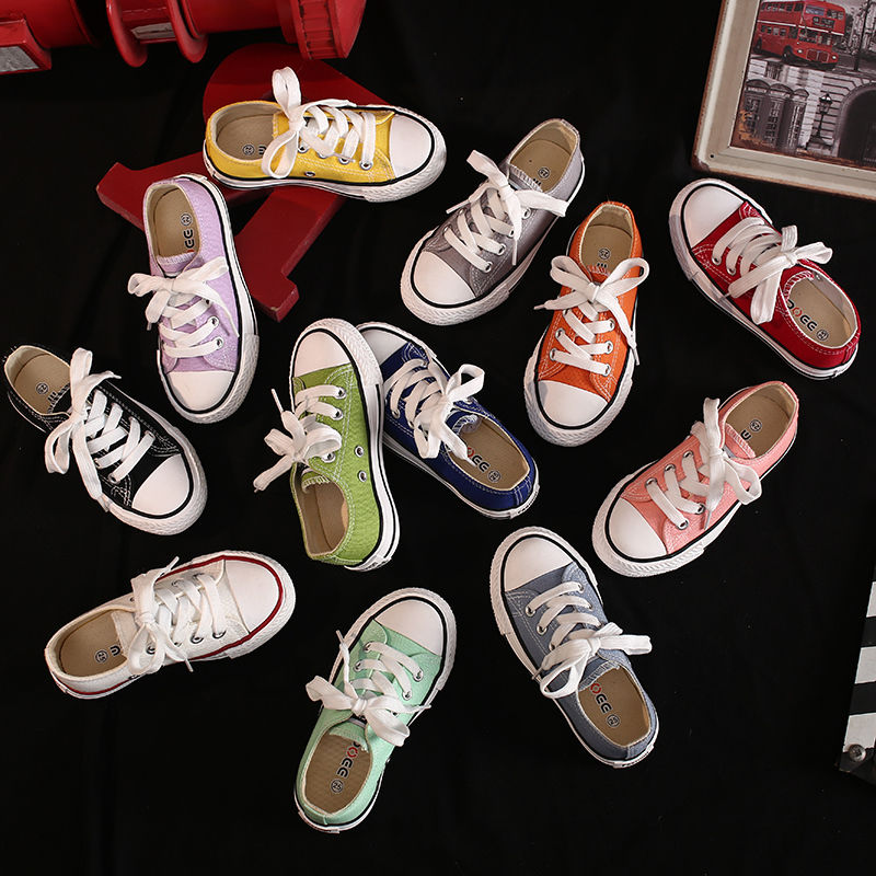 Preppy Style Children Canvas Shoes For Girls Boys Sneakers Casual Baby Kids Shoes Flats Classic Solid Color Student Sports Shoes