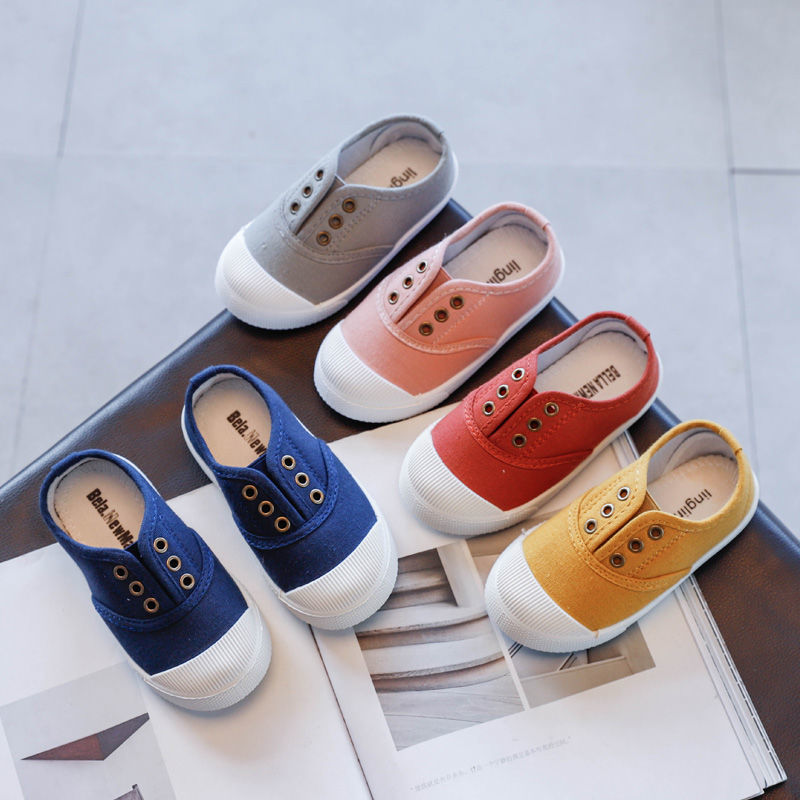 Kids Shoes For Girls Slip-On Walking Shoes New Spring Colorful Toddler Boys Canvas Shoes Fashion Casual Baby Sneakers Soft Flats