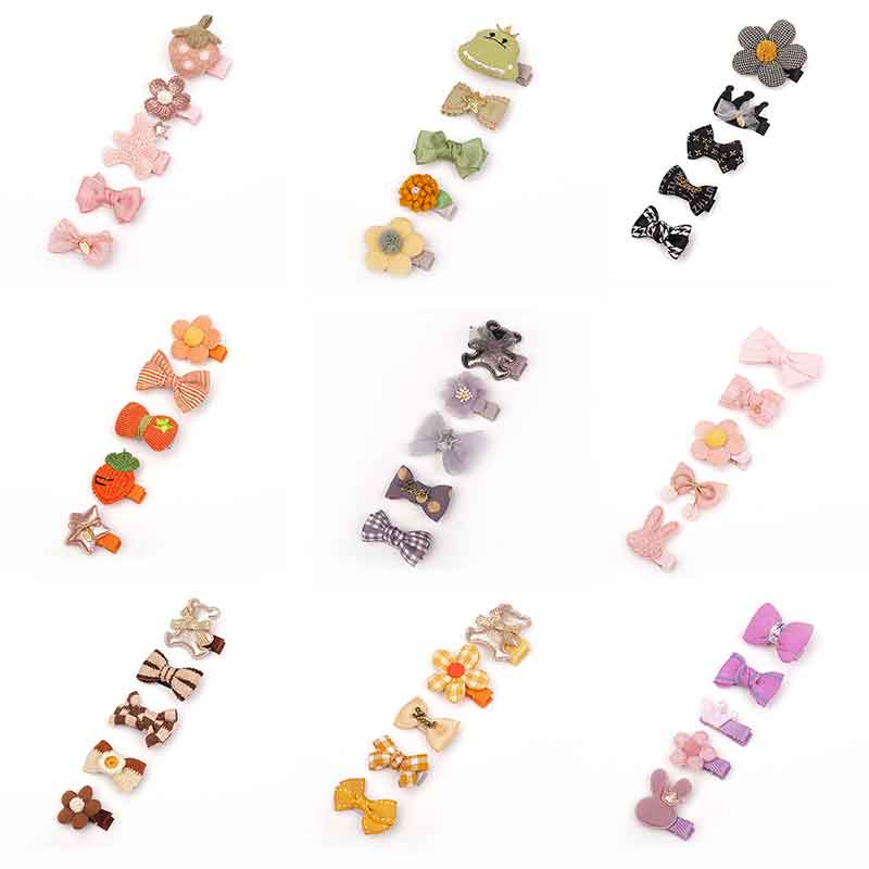 5pc/set Baby Hair Bow Hair Pins Glitter Crown Baby Hair Clip Princess Barrettes Girls Side Bangs Clip Baby Hair Accessories Gift