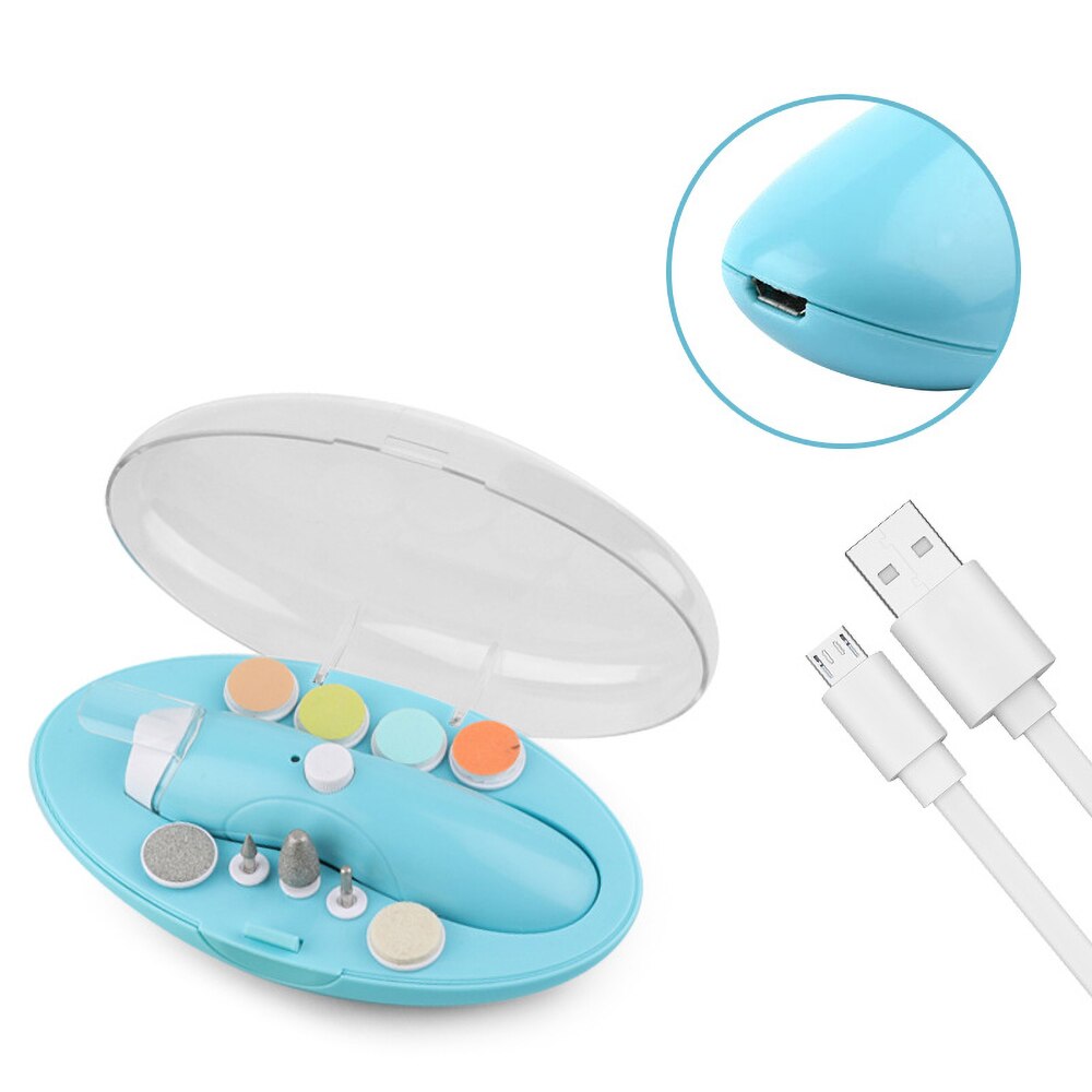 Electric Baby Nail Polisher Usb Rechargeable Kids Infant Cutter Nail Care Newborn Trimmer Manicure Clipper Anti-Pinch Scissors