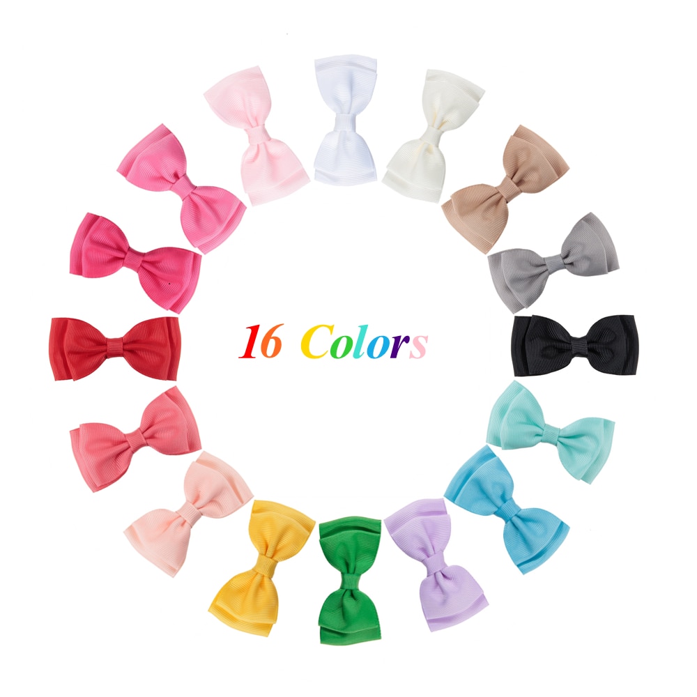 New 3.2" 10pcs/lot Felt Grosgain Ribbon Bowknot Without Clips Double Layer Hair Bows for Diy Baby Girls Headwear Hairpins