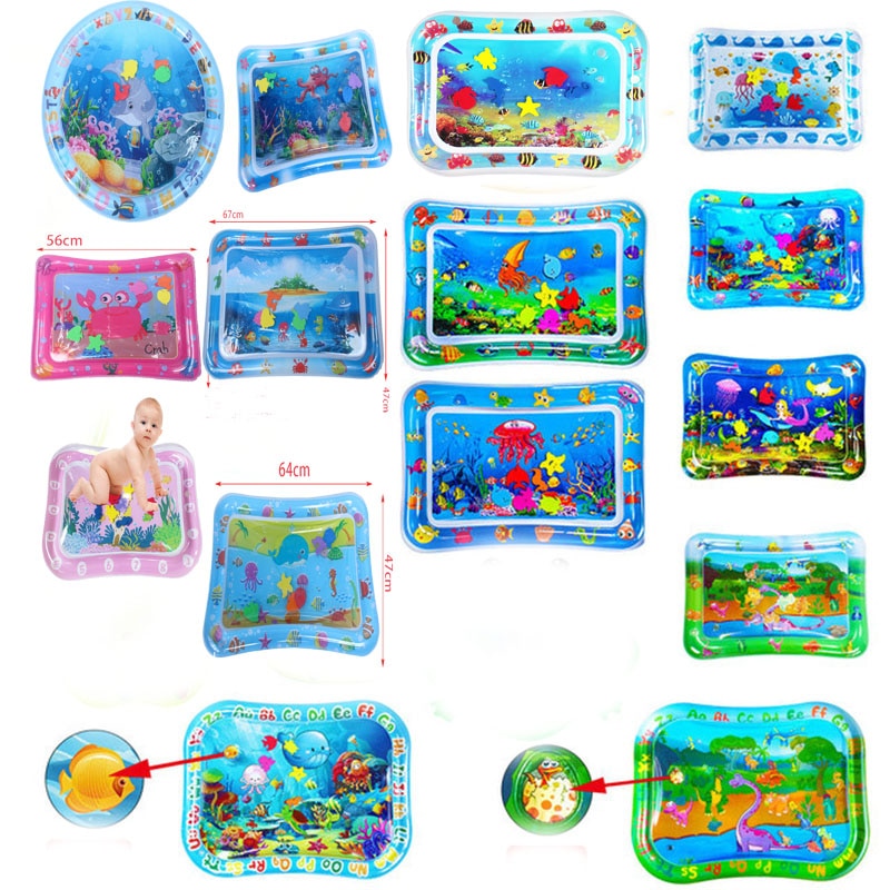 Baby Water Mat Pat Pad Spray Inflatable Different Patterns Water Cushion Marine Life Mat Ice Music Water Accessories Play Mat
