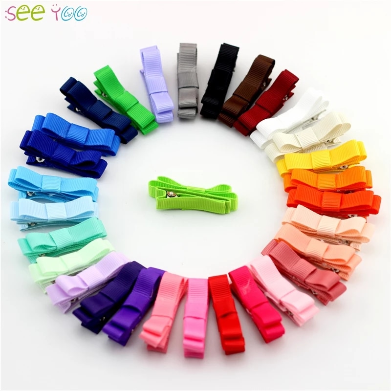 Boutique girls Ribbon Bows with hair clip hair accessories for baby girl's Hair Clips Children hairpins hair ornaments 30pc