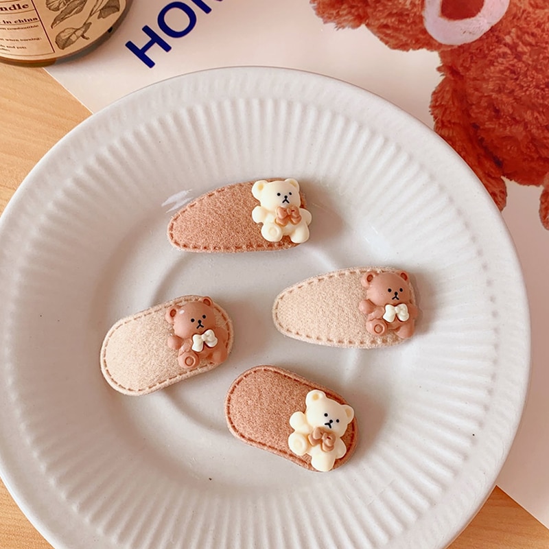 2pcs Children Hair Clips Cute Bear Hairpins for Girls Koren Style 2022 Kid Hair Accessorie Children Sweet Side Hair Clips