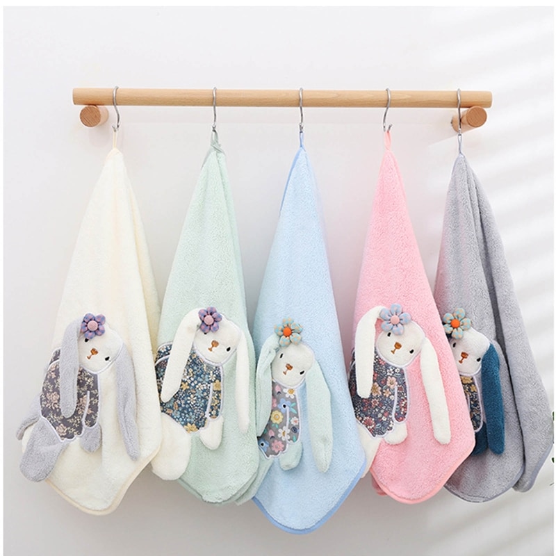 2 Pcs/Set Baby Soft Coral Fleece Face Towel Bath Towel Receiving Blanket Infants Cartoon Rabbit Swaddle Wrap Newborn Sleepsack