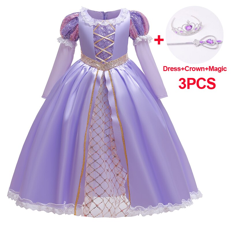 2023 Cosplay Costumes For Girls Long Sleeve Halloween Carnival Dresses Kids Girl Princess Christmas Party Dress Children Clothes