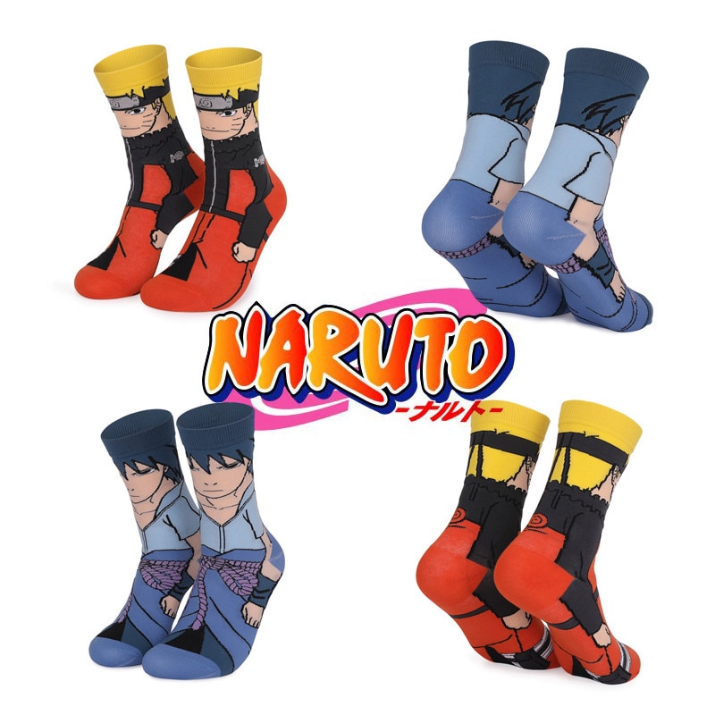 Naruto cartoon socks funny hip hop personality anime socks Kakashi Sasuke fashion skarpety high quality sewing pattern socks