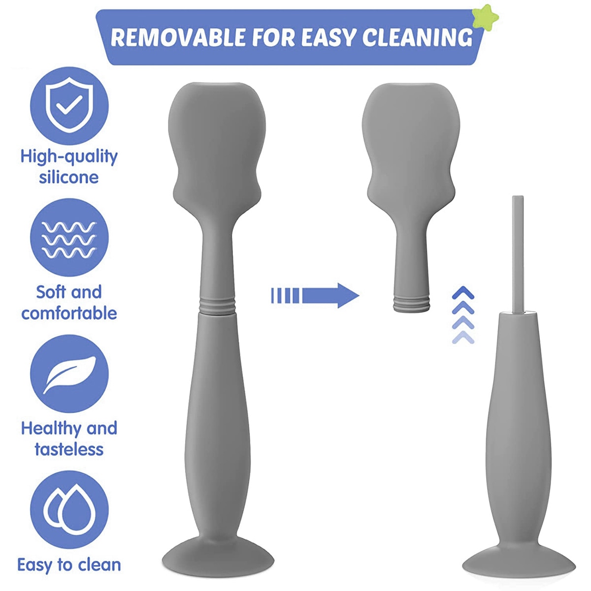 3pcs 6.3inch Baby Cream Spatulas with Suction Cup Paste Applicator Silicone Diaper Rash Cream Brush BPA-free Butt Paste Spatula