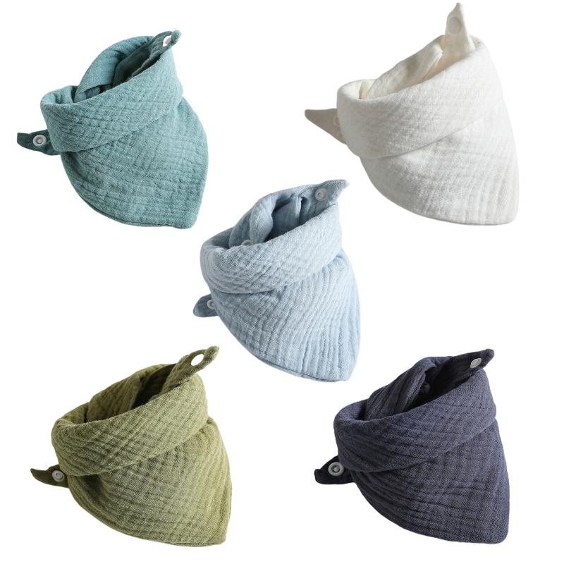 5Pcs Baby Feeding Drool Bibs Saliva Towel Triangle Scarf Bandana Soft Cotton Bib