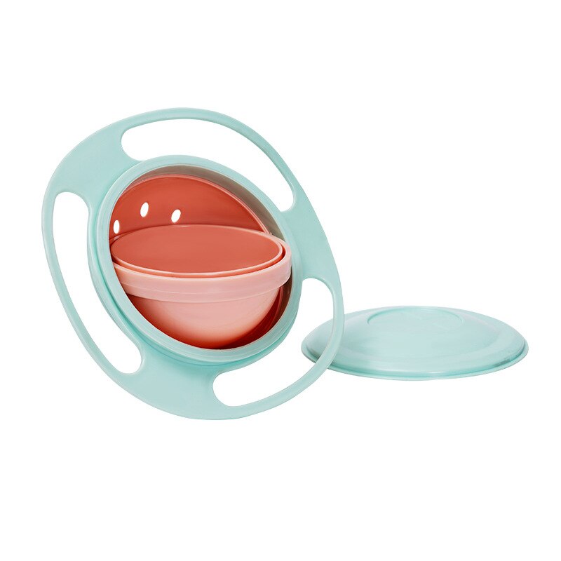 Universal Gyro Bowl Practical Design Children Rotary Balance Novelty Gyro Umbrella 360 Rotate Spill-Proof Solid Feeding Dishes