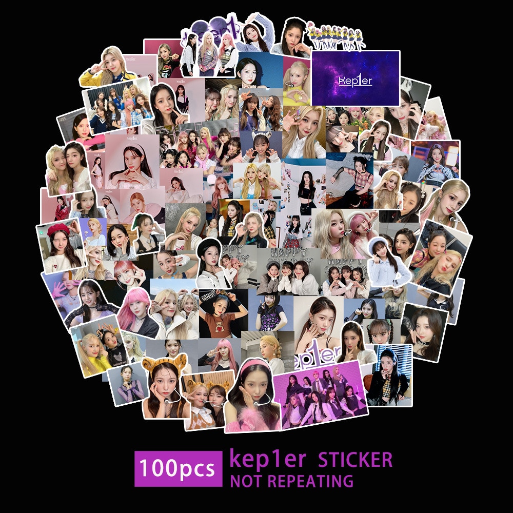 100pcs/set Kpop Kep1er Sticker Postcard New Album Korean Fashion Cute Group Idol Cards Photo Prints Pictures Fans Gift