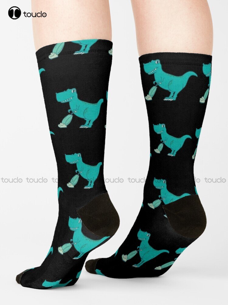 Trex With A Vacuum Cleaner Cartoon Dinosaur T-Rex Socks Socks For Womens Streetwear 360° Digital Print Retro Colorful Art 1Pair