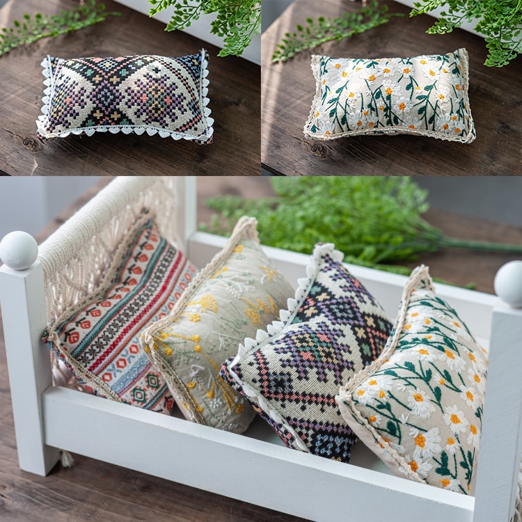 Posing Beanbag Newborn Photography Props Retro Daisy Pillow Flokati Basket Accessories Baby Photo Shoot Auxiliary Decorative