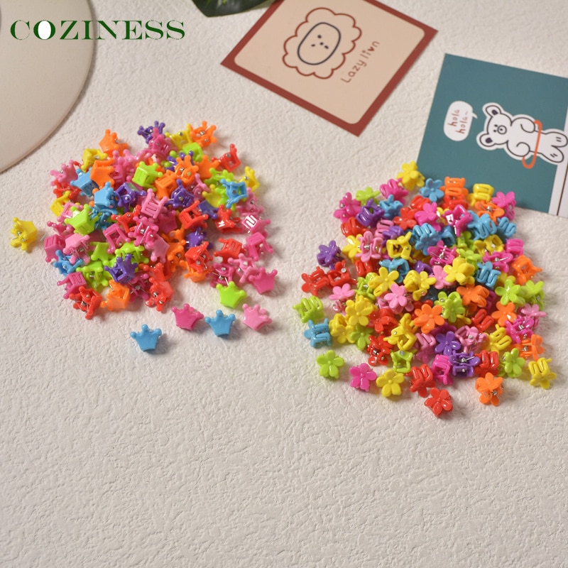 100 PCS/ Lot Hair Clip Colorful Small Claw Children Braided Hairpin Candy Beanie Baby Butterfly Headdress Baby Hairband Headwear
