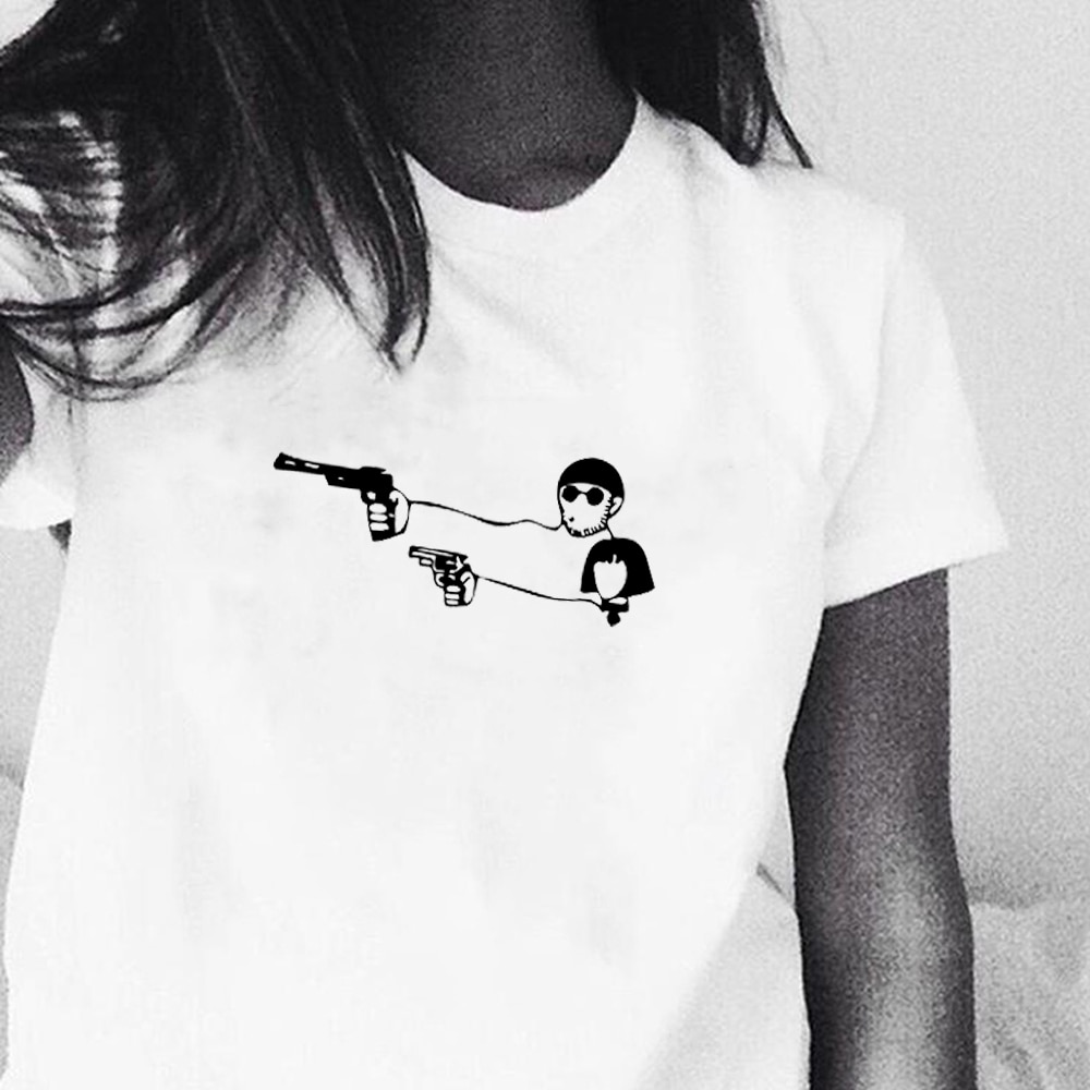 Harajuku Valentine's Day Gift Movie Leon The Professional T Shirt Men Women top tees Cartoon Leon Matilda Funny Couple T-sh