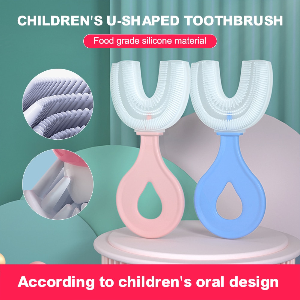 Baby toothbrush children's teeth oral care cleaning brush convenient and simple silicone baby toothbrush for Toddlers Ages 