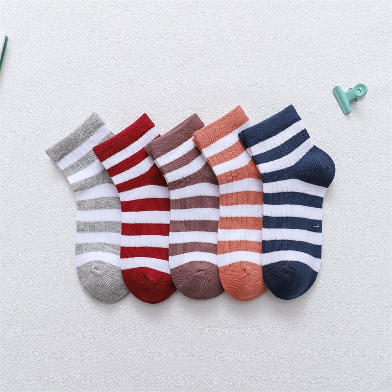 40S' Combed Cotton 3-16 Years Student Sports Socks Children's Primary School Junior High School Mesh Breathable Sweat-
