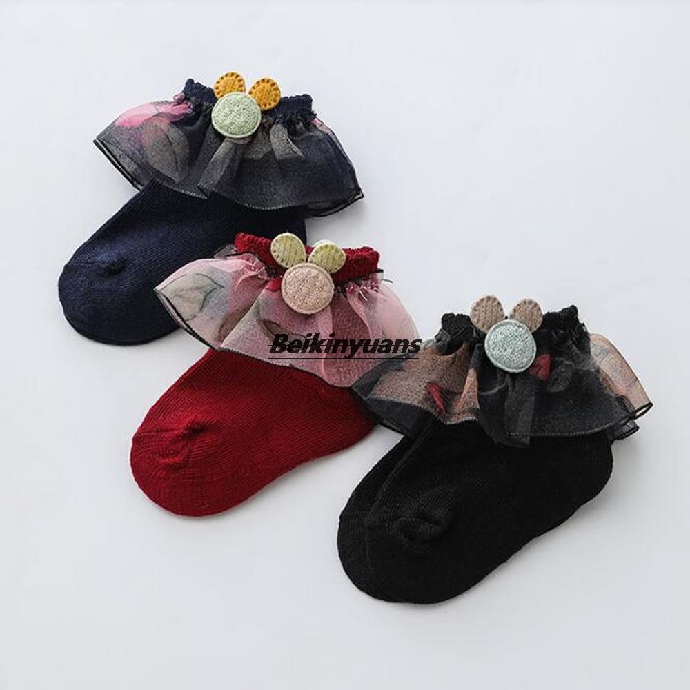 Spring and Autumn Girl Baby Socks Baby Socks Lace Princess Baby Socks Girls Cartoon Bud Socks