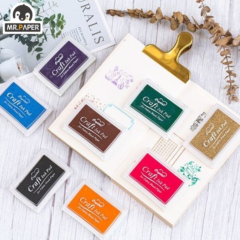 15 Colors Craft Oil Based Inkpad Creative Wood Paper Painting Hand Account Decoration DIY Basic Finger Stamp Accessories