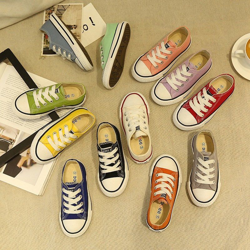 Toddler Girl Sneakers Baby Boy Shoes Summer Kids Canvas Shoes Colorful Casual Lace-Up Classic Flats Children Student Tenis Shoes