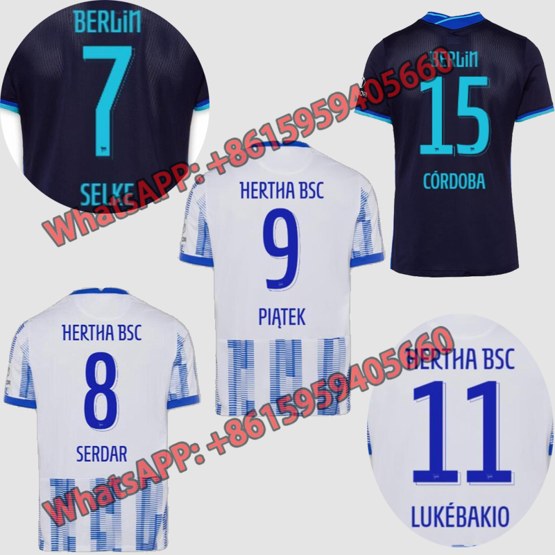21 22 Hertha Berlin soccer jerseys home PIATEK away black 2021 2022 TOUSART BOYATA CÓRDOBA CUNHA SERDAR fOOTBALL SHIRTS