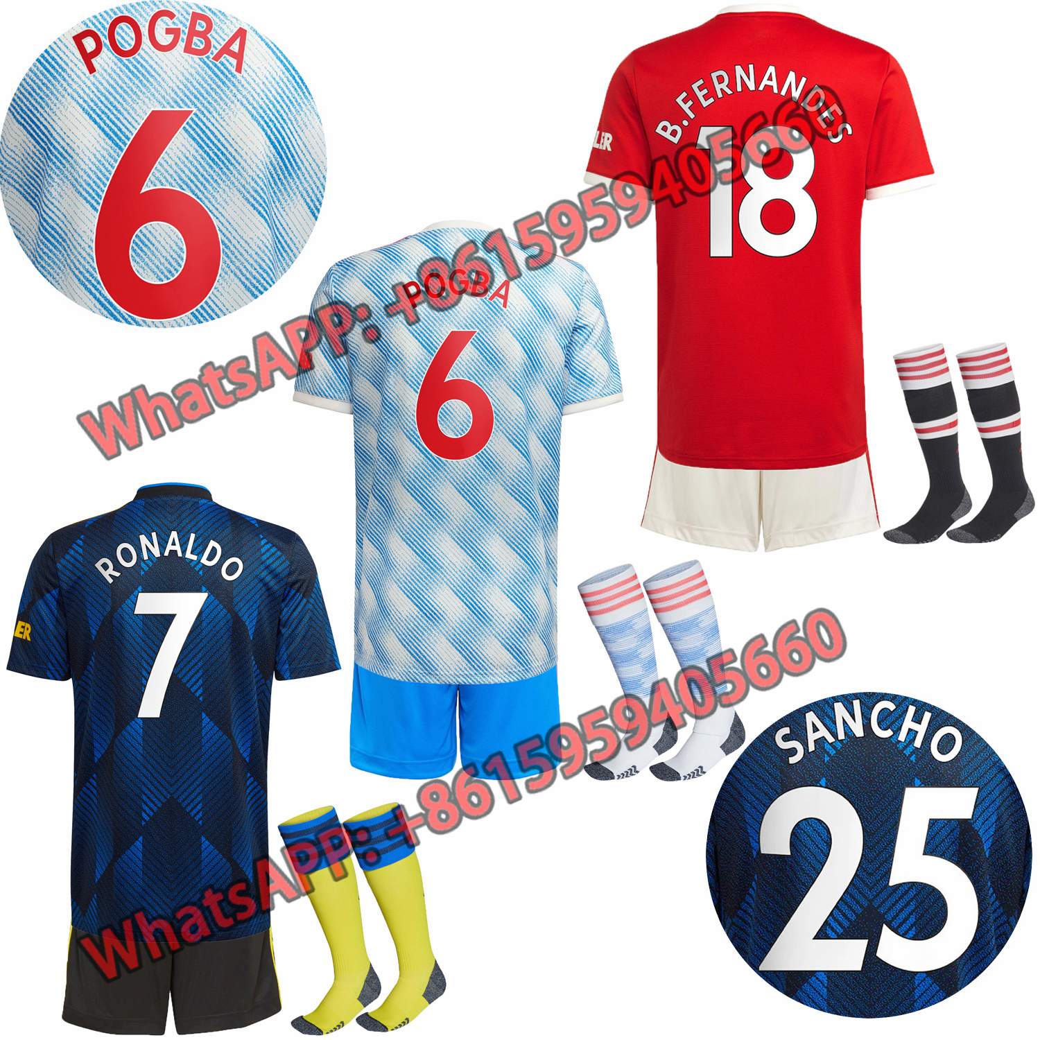 2021 2022 Football Kit Jersey 21 22 Manchester Adults Kids Kits Socks Soccer Strips UNITED B. FERNANDES RASHFORD HUMANRACE