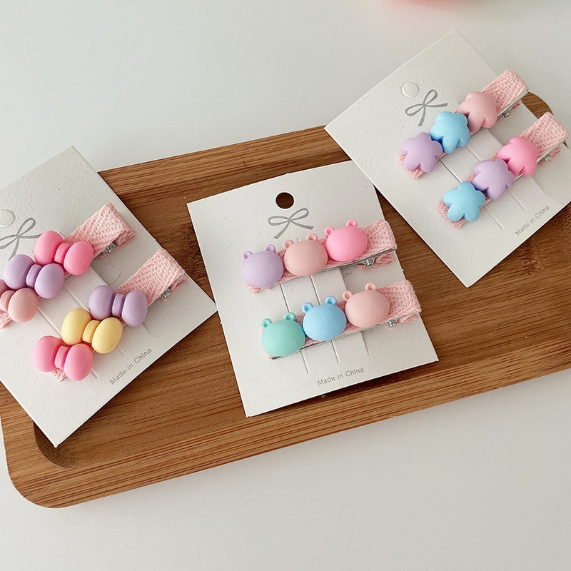 Cute Candy Shaped Hair Clips Hair Pins For Girls Baby Hair Accessories Children Small Gifts Classmate New Semester Gifts 2 Piece