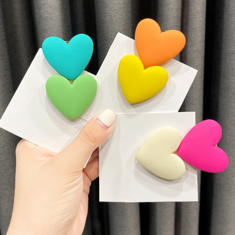 2022 New Fashion Love Candy Colors Cartoon Large Small Hairpin Barrette for Women Girl Child Accessories Headwear