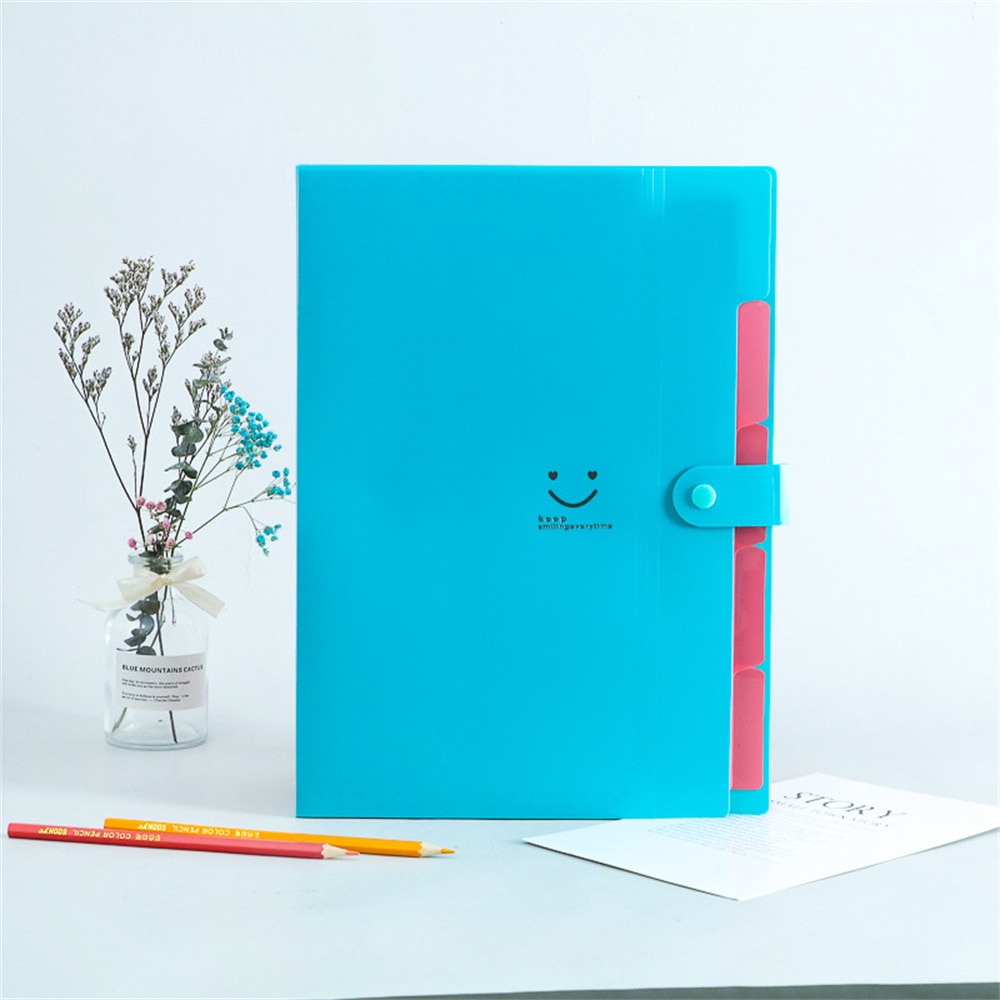 Newly A4 Paper Expanding File Folder with 5 Pockets Accordion Document Organizer for Office School Stationery Supplies Durable