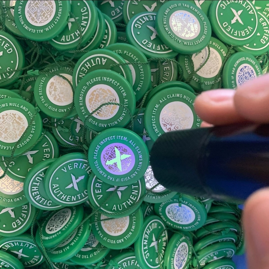 5sets Lot 2021 StockX Tag Green Circular Tag Rcode Stickers Flyer Plastic Shoe Buckle Verified X Authentic Tag