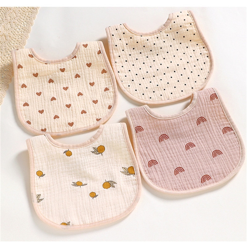 Baby Bibs Muslin Cotton Newborn Bibs Unisex Fashion Bibs for Boys & Girls Baby Feeding Bibs Burp Cloth Baby Saliva Towel