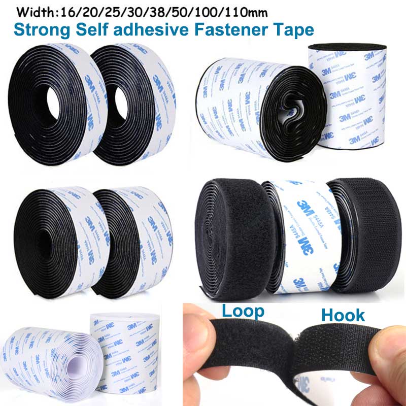 1 paar 16-110mm Starke Selbst klebe Verschluss Band Nylon Haken und Schleife Aufkleber Magie Band