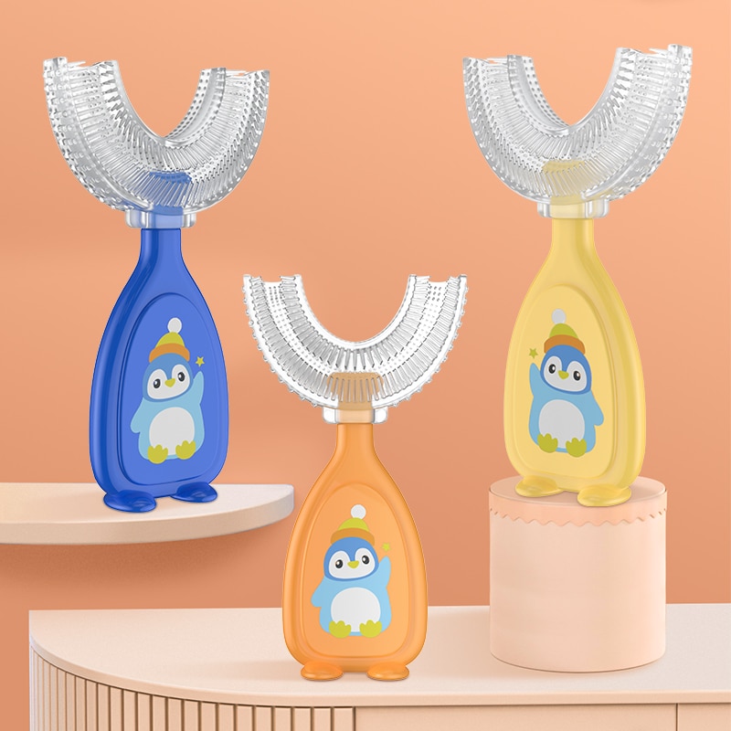 Silicone Baby Soft U-Shape Toothbrush BPA Free Silicone Infant Tooth Teeth Clean Brush Food Grade Silicone Baby Oral Health Care