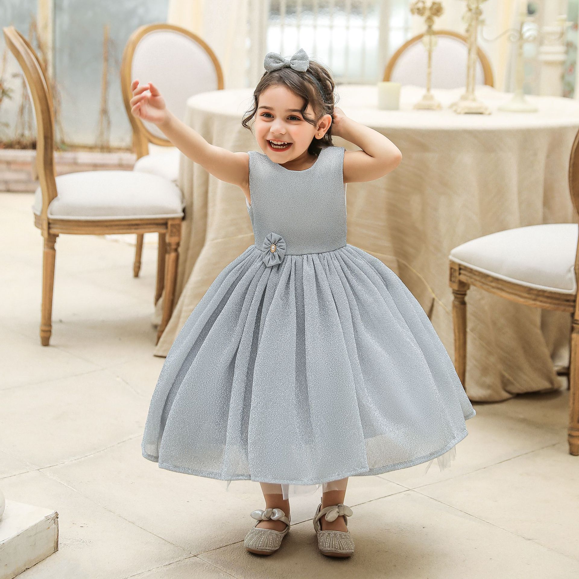 New Fashion White Baby Toddler Birthday Baptism Dress Tulle Multilayer Dress Princess Prom Party Formal Evening Dress Flowe