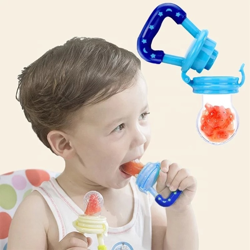 Baby Newborn Cartoon Silicone Pacifier Fruit and Vegetable Bite BPA Free Pacifier Baby Complementary Feeding Device Accessories