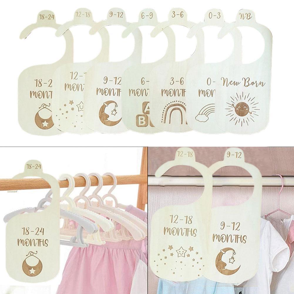 1 Set Baby Nursery Closet Dividers Wooden Rainbow Clothes Organizers Wardrobe Commemoration Of Growth for newborn Supplies
