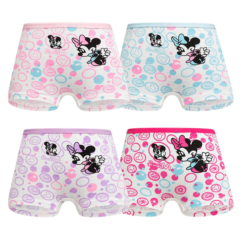 1/3Pcs Disney Minnie Girls Underwear Kids Cartoon Printing High Quality Cotton Soft Panties Cute Boxer Briefs Baby Underpants