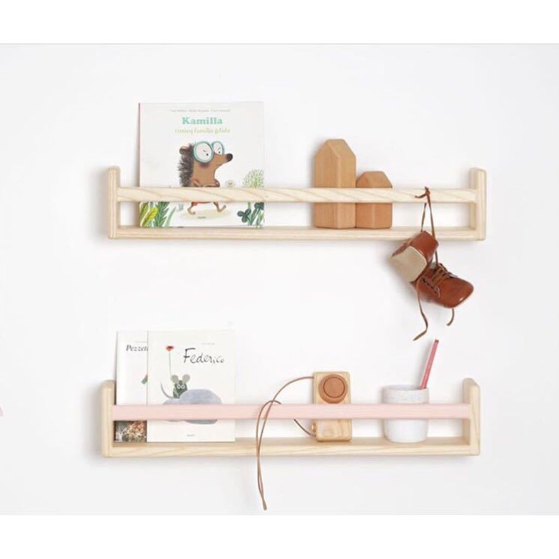 Wall Mounted Storage Shelf Wooden Floating Plant Pot Rack Bookshelf Organizer for Living Room Kitchen Home Office Display Ledge