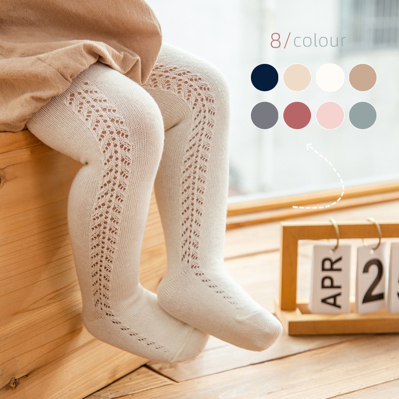Baby Girls Tights Summer Cotton Girl Toddler Stockings Breathable Solid Cute Infant Spain Princess Pantyhose For 0-5Yrs Kids