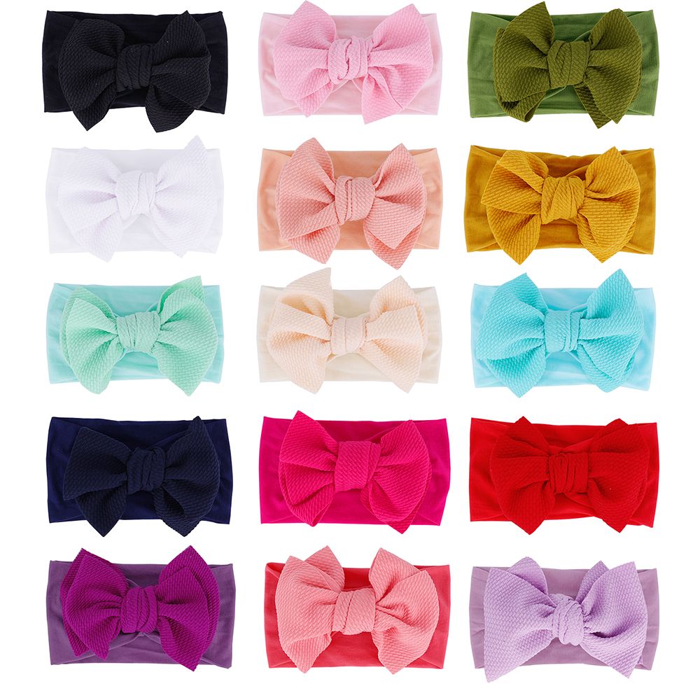 Soft Baby Girl Corn Hair Band Kids Solid Color Bow Headband Toddler Stretch Turban Children Headwear Hair Accessories Gifts