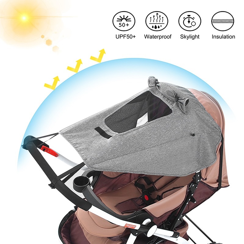 Universal Baby Stroller Accessories Sun Shade Waterproof UV Protection Sunshade Cover for Kids Infants Prams Outdoor Sun Visor