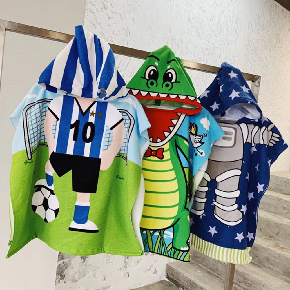 Cartoon Kid Child Hooded Cloak Infant Bathrob Baby Bath Towel Bathrobe Cotton Boy Girl Beach Robe e Newborn Wrap Blanket