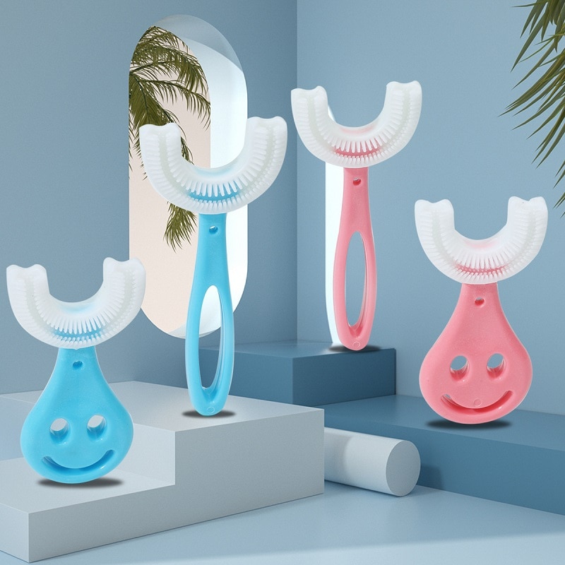 New Baby Toothbrush Children 360 Degree U-shaped Child Toothbrush Teethers Baby Brush Silicone Kids Teeth Oral Care Cleaning