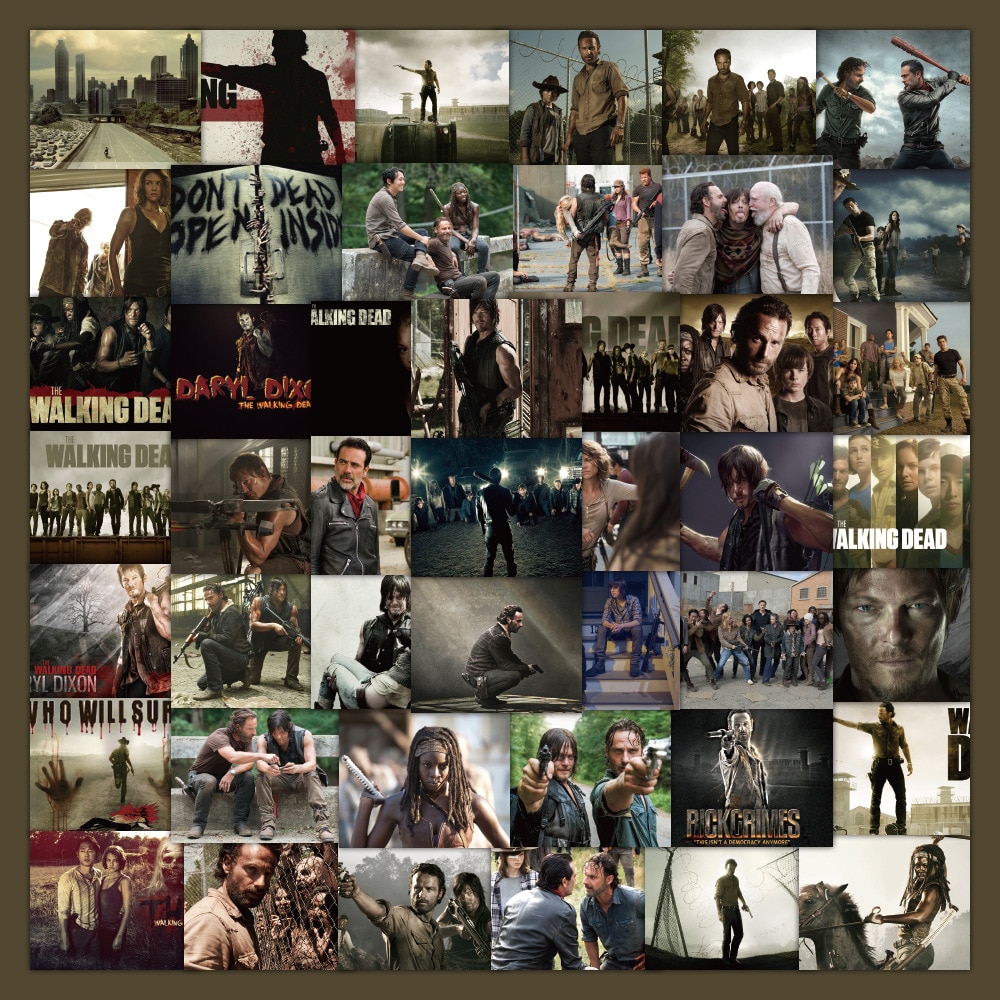 10/52PCS Hot TV Show The Walking Dead Stickers Anime For Pegatina On The Laptop Fridge Phone Skateboard Suitcase Funny Cool