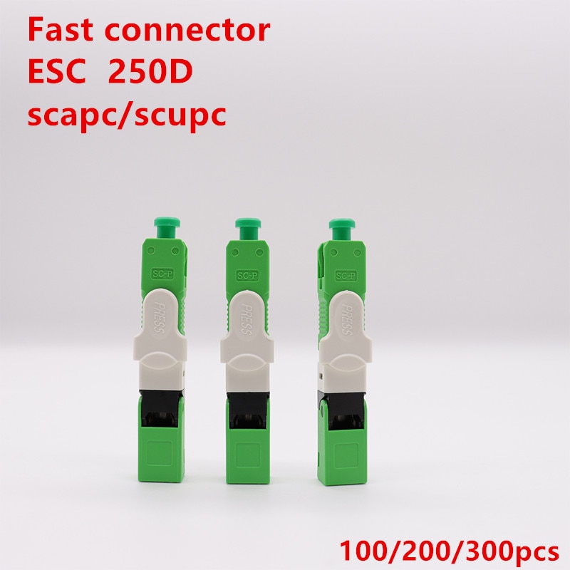 Free Shipping 100, 200PCS/Lot FTTH ESC250D SC APC & SC UPC Single-Mode Fiber Optic Quick Connector FTTH SM Optic Fast Connec
