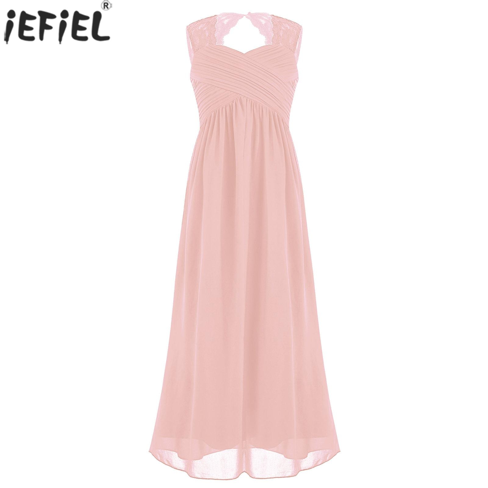 Kids Girls Luxury Party Dress Children Birthday Wedding Maxi Flower Girl Long Skirt Formal Dress for Graduation Party Banquet