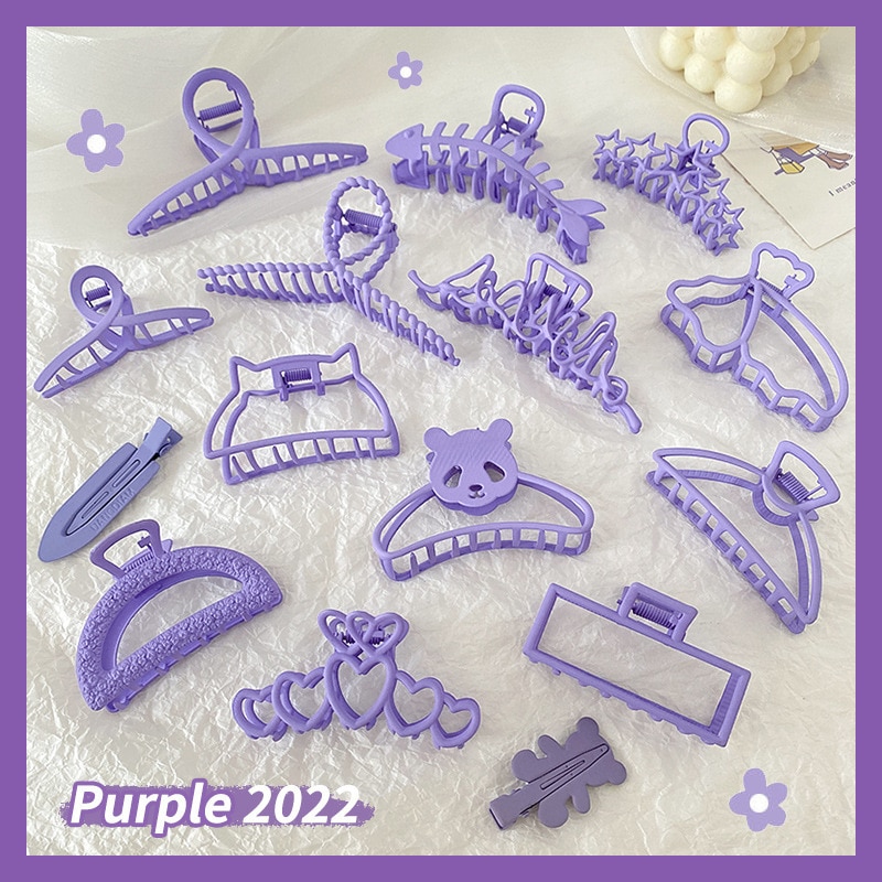 Korean New Fashion Purple Grab Clip Animal Style Hairpins for Girls Women Headwear Headdress Girls Hair Accessories
