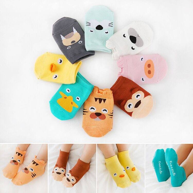 4Pairs/lot Cute Animal Baby Socks Cartoon Non-slip Baby Socks Newborn Toddler Socks Boy Girl Kids Socks