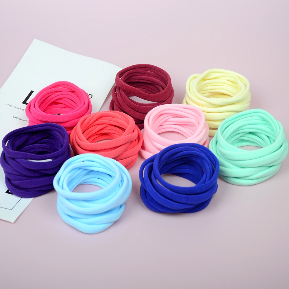 50Pcs/Lot Baby Hairband Super Skinny Elastic Nylon Nude Baby Headband Stretchy Hairband for Girls Women DIY Hair Accessories